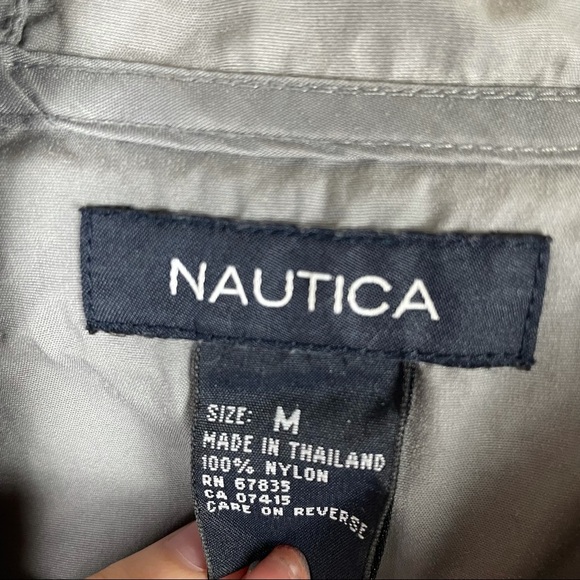 Nautica Lightweight Gray Windbreaker With Hood Size M - Picture 11 of 11